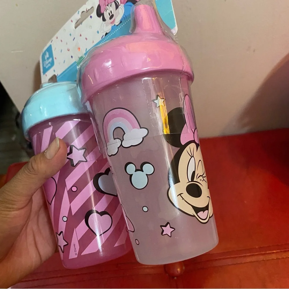 Disney Minnie Mouse Pink and Light Blue Sipper Cups - 2 Pack